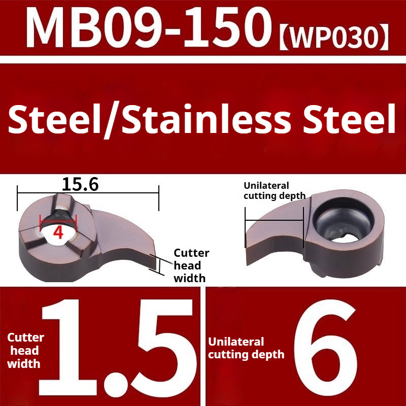 1008-CNC Bore Deep Grooving Inserts Small Hole Grooving Comma Inserts Insert Bar MB-05GR/07GR/09GR Rounded Corner Shandong Denso Pricision Tools Co.,Ltd.